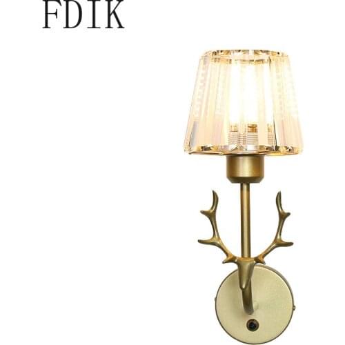 Modern Wall Lamp Luxury Decoration Bedside Wall Light Living Room Background Wall Sconce Nordic Anlter Indoor Lighting Fixture