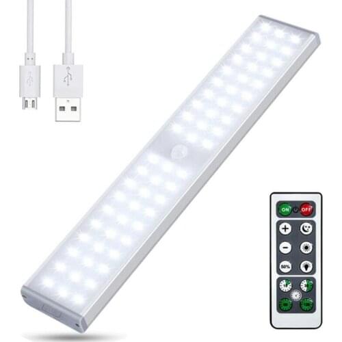 LED Motion Sensor Closet Lights,60-LED Rechargeable Wireless Light With Remote Control,For Stairs,Wardrobe,Kitchen Promotion
