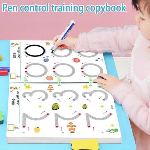 Magical Tracing Workbook Reusable Calligraphy Copybook Practice Drawing Book Toddler Learning Activities For Kids Children Toy
