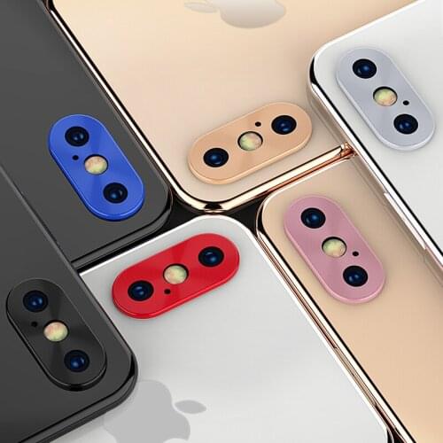 Welsely Rear Camera Back Lens Ring Protective Full Cover Protector Protection for iPhone X Xs MAX XR 7 8 Plus Metal Case Luxury