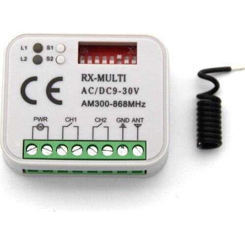2020 New Universal AC DC 12-24V 2 Channel Universal Multi Receiver RX MULTI 300-868 MHz 868MHz 433MHz 315NHz 330NHz