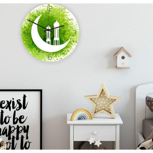 30cm Eid Mubarak Wall Clock Accessories Eid Mubarak Decorations for Home Ramadan Watch Islam Muslim Event Party Supplies