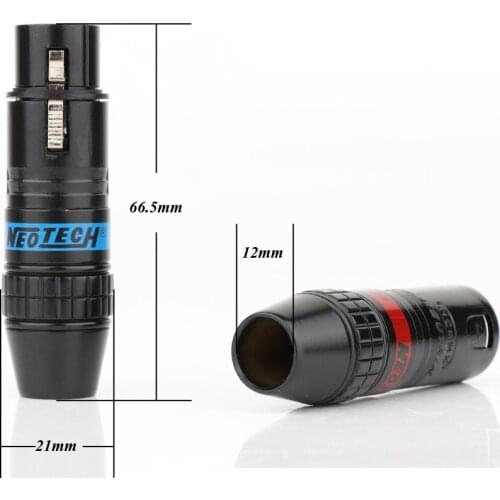 4PCS hi-end 3Pin gold plated XLR audio connector hifi XLR interconnect cable jack adapter for diy XLR cable