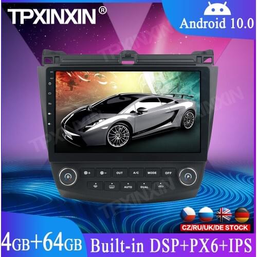 For Honda Accord 7 2003-2007 Android 10.0 64G Car No DVD Player GPS Navigation Multimedia Player Auto Radio Stereo Head Unit RHD