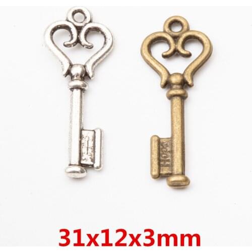 35pcs China Supplier metal alloy skeleton keys charms for keychain 5732
