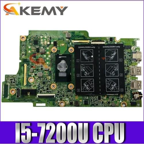 CN-0PG0MH 0PG0MH PG0MH For Dell Inspiron 13 5000 5378 5578 laptop motherboard SR2ZU I5-7200U 100% working
