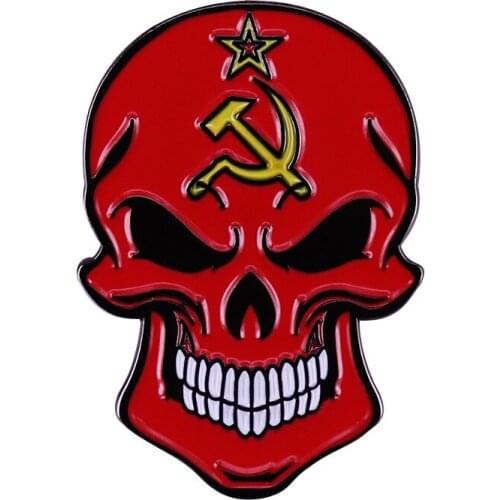 Enamel Badge Brooches Red Skull Skeleton Design Lapel Pins Jewelry Cute Gifts NEW Arrival