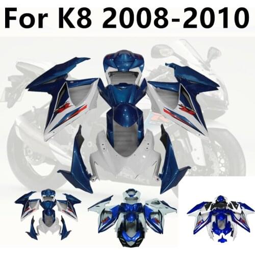 Injection Bodywork Motorcycle for Suzuki GSXR600 GSXR750 K8 2008-2010 08-09-10 Full Fairing Kits Pure White Black Cowling Kit