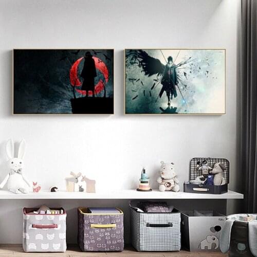 Canvas Painting Gift Decor Wall Art Poster Prints Japanese Anime Naruto Uchiha Pictures for Gaming Living Room Decoration Crafts