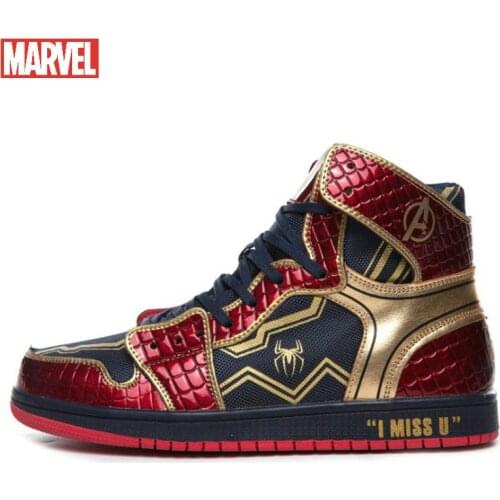 Marvel joint shoes high top mens shoes Spider-man Captain America Iron Man sneakers mens and womens shoes