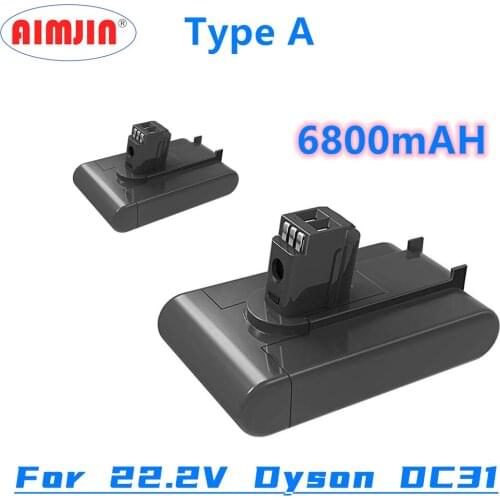 Newest 22.2V 6800mAh Li-ion Vacuum Battery for Dyson DC35 DC45 DC31 DC34 DC44 DC31 Animal DC35 Animal 917083-01 Free Shipping