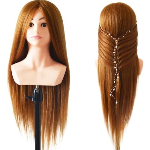 100% Real Natural Hair Hairstyle Head Manikin Head With Animal Hair Hairdressing Mannequins Mannequin Head Hairdresser Head Doll