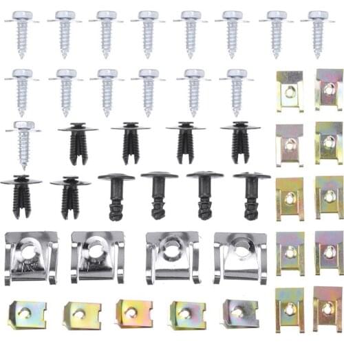 44pcs Metal Undertray Engine Under Cover Splash Guard Undertray Screw Trim Clip Set for BMW E46 3 Series