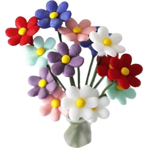 1/12 Dollhouse Home Scene Mini Simulation Persian Marguerite Decor Toy DIY Props Miniature DIY Crafts Phone Shell Patch Arts