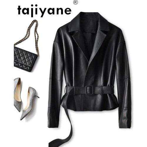 Fashion Leather Genuine Jacket Women Spring 2021 Short Real Sheepskin Coat Female Korean Style Jaqueta Feminina Pph4844