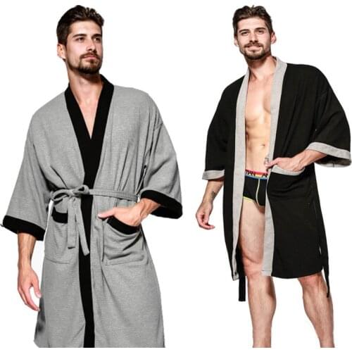 Mens cotton nightgown bust 140cm 5XL 6XL 7XL 8XL bathrobe sauna bath towel hot spring 4 colors