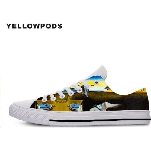 Mens Shoes Casual Salvador Dali Arting Casual Fashion 3D Printed Comfortable Shoes Breathable Customized White Brand Shoes