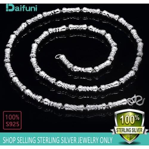 S925 Sterling Silver Men 5MM Width Ingot Necklace Jewelry Necklace Strand Necklace Fashion Middle East Boss Chain necklace