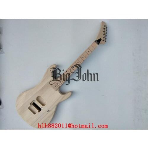 Unfinished unpainted electric guitar body and neck with all hardware electric guitar