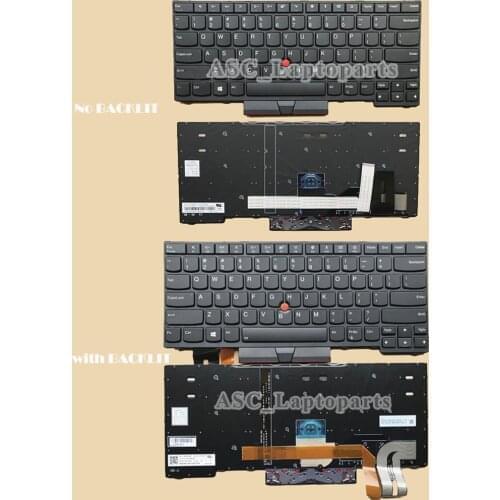 New US English QWERTY Keyboard for Lenovo Thinkpad P14s Gen 1 /P14s Gen 2 , Black Frame Black, BACKLIT
