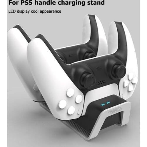 NEW Wireless Game Controller Charger Stand for PS5 Dual Charger Cradle for Sony Playstation 5 Gamepad Power Station w/LED Light