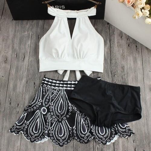 2021 New Sexy Women High Neck Three Piece Bikini Set Swimwear Summer Biquinis Bathing Suit Swimming Beach Wear Ladies Swimsuit