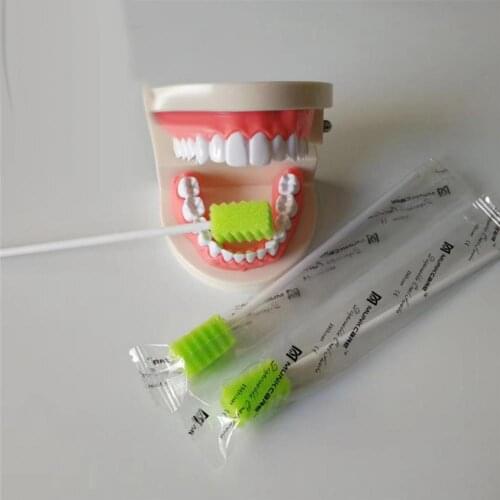 100/200pcs/pack Disposable Tooth Cleaning Sponge Swab Oral Care Sponge With Stick Tooth Cleaning Sponge Stick Oral Care Accessor