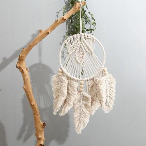 Handmade Woven Feathered Dream Catcher Boho Wall Hanging Home Ornament Gift for Apartment Bedroom Living Room #W0