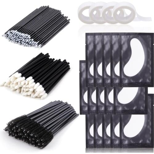Eyelash Extension Supplies Micro Brushes Tape Eye Patches Pad Disposable Eyebrow Brush Mascara Spoolie Applicator Makeup Tools