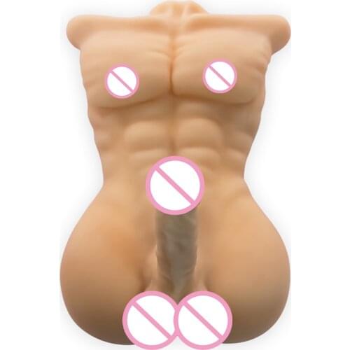 3D Silicone Male Body Realistic Love Doll with Lifelike Torso Entry Sex Toys Doll with Big Dildo for Female Women