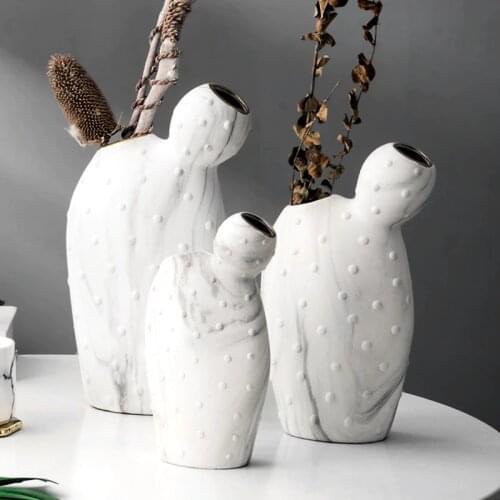 Nordic ins ceramic vase handicraft modern living room wine cabinet desktop dried flower flower arrangement home decoration