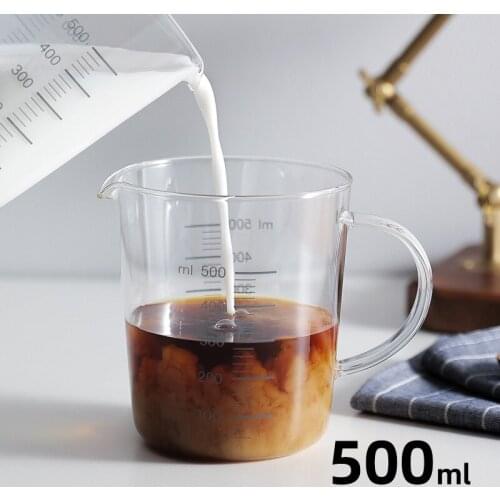 Glass Measuring Cup Home Baking Tool Microwave Oven Safe 500ml High Quality Kitchen Clear Measuring Cup Milk Tumbler