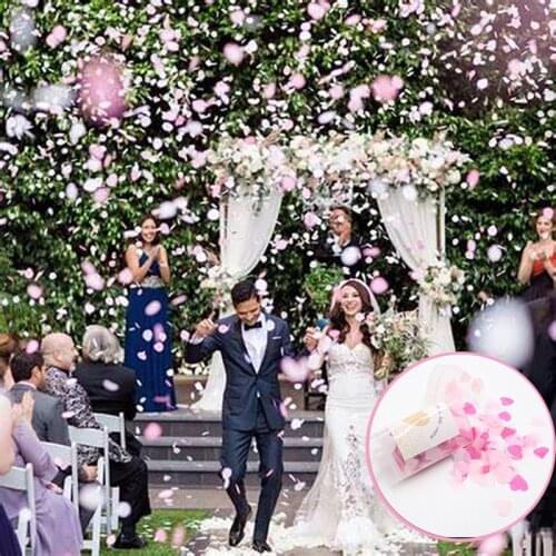 10Pcs Wedding Spray Confetti Cannons Heart Push Pop Confetti Poppers Handheld Fireworks Celebration Birthday Party Decoration