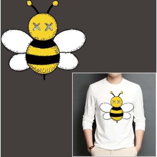 DIY Iron-on transfers for clothing stickers Cute large bee stripes heat-sensitive iron on patches transfer fusible clothes