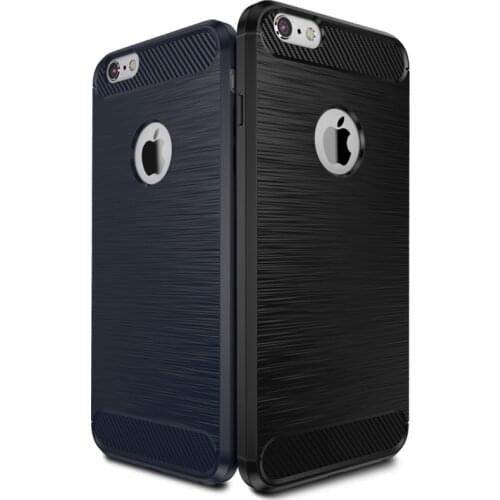 Shock Proof Hybrid Brushed Case for iPhone 7 6s 6 7Plus SE 5S 5 Luxury Original Back cover Armor Soft shell Logo hole