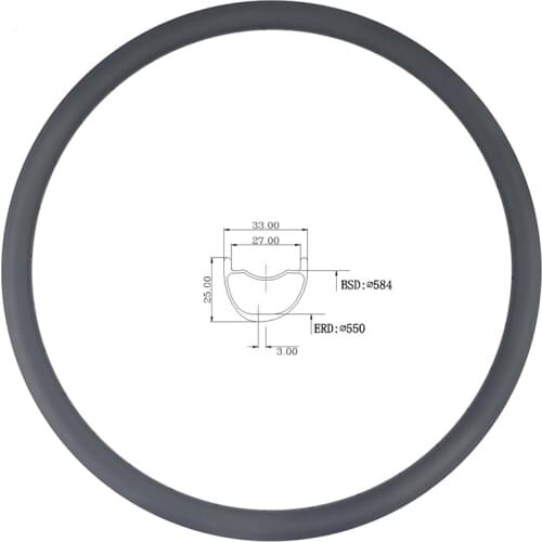 LIENGU limit 110Kg 350g 27.5er MTB XC 33mm x 25mm depth tubeless clincher asymmetric carbon rim cross country bicycle wheel 650B