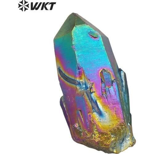 WT-G248 WKT New Natural Aura Quartz Stone With Warm Charming Color Plated In Unique Shape Stone For Decoration Gift Stone