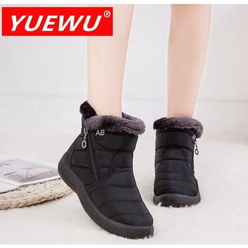 YUEWU Women’S Beef Tendon Bottom Snow Boots Thickening Waterproof Cloth Cotton Padded Shoes Warm And Antiskid
