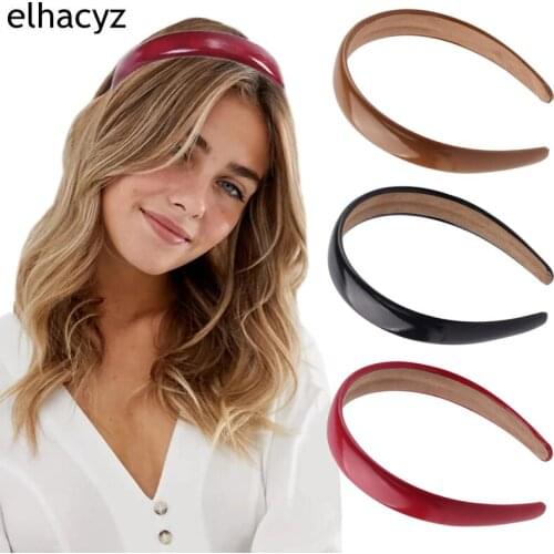 1PC 2021 New Faux Leather Headband Fashion Hairband Chic Headwear Elegant Women Girls Hair Accessories Hair Hoop