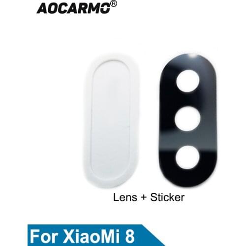 Aocarmo For XiaoMi 8 mi8 Rear Back Camera Lens Glass With Adhesive Sticker Replacement Part