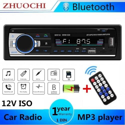Car MP3 Bluetooth Player with 2 USBs with Mobile Phone Charging Function 12v 1 Dis Car Stereo Radio FM SD USB AUX Input