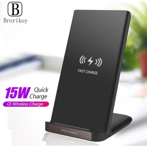 15W Qi Wireless Quick Charging Dock Stand for iPhone 11 XS X XR 8 Universal Mobile phone Wireless Charger for Samsung Huawei