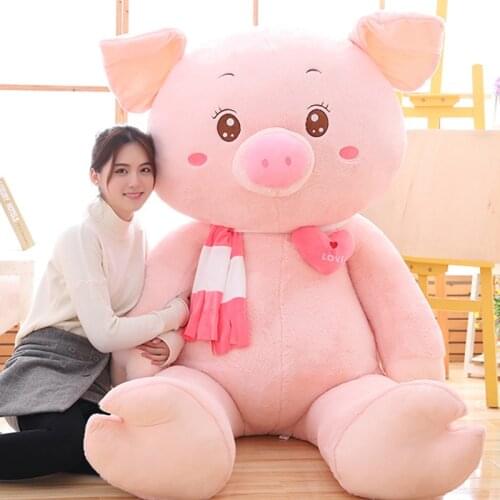 Big size 80-210cm Very cute soft pig baby doll cover plush toy Hold pillow Home Decoration child adult Birthday Gift