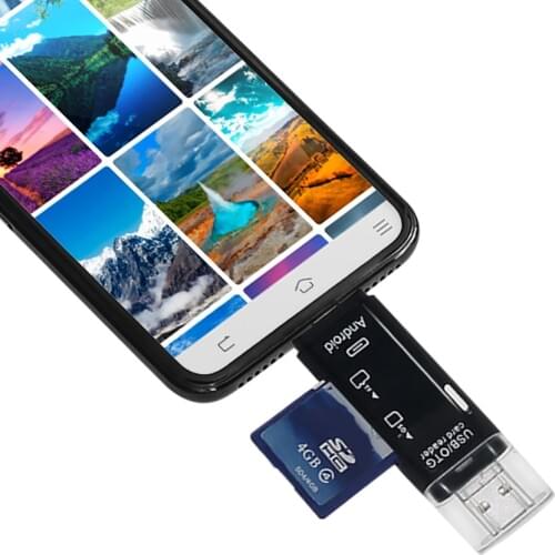 For Macbook Computer Android IOS Reader Multi 3 In 1 Type C/Micro USB/USB OTG Card Reader High-speed USB 2.0 Universal OTG TF/SD