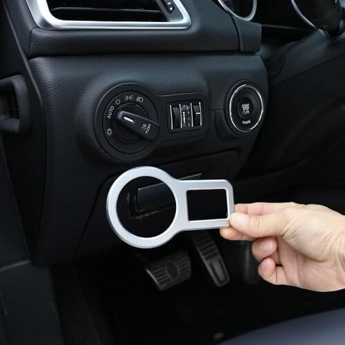 For Maserati President Ghibli 2013-2019 Car styling ABS Silver Car Headlight Switch Decorative Frame Stickers Car Accessories