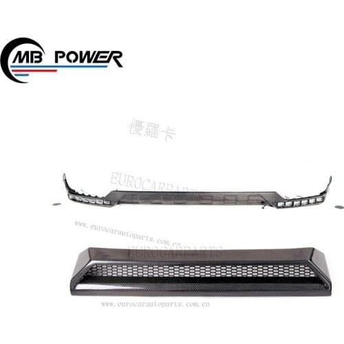 G class w463 B style front lip with led lights for g63 g65 front spoiler with led lights and B emblem PU and carbon finber