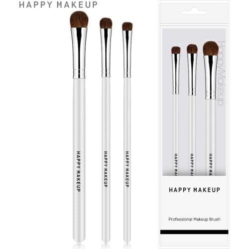 3-piece horsehair tapered crease blending brush eye shadow makeup cosmetic set maquiagem applying eye makeup brush
