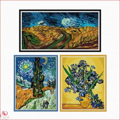 Beautiful Landscape Cross Stitch Kit 14ct 11ct Printed Fabric Embroidery Kit DIY Handmade Needlework Home Decoration Craft Gift