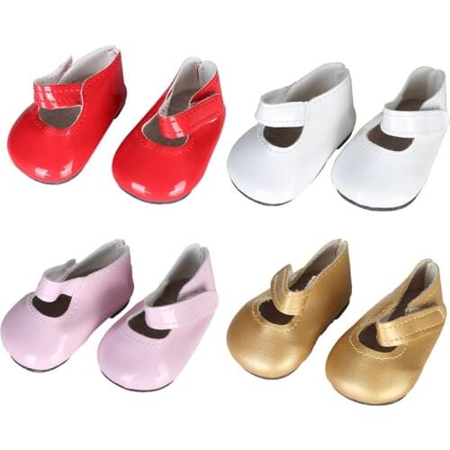 LUCKDOLL Summer Casual Leather Shoes Fit 18 Inch American 43cm Baby Doll Clothes Accessories,Girls Toys,Generation,Birthday Gift