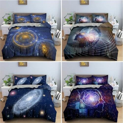 Science Fantasy Style Bedding Set Modern Technologies Pattern Duvet Cover Artificial Intelligence Bedclothes Home Textile 2/3PCS